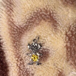Silver and Yellow Pendant Necklace